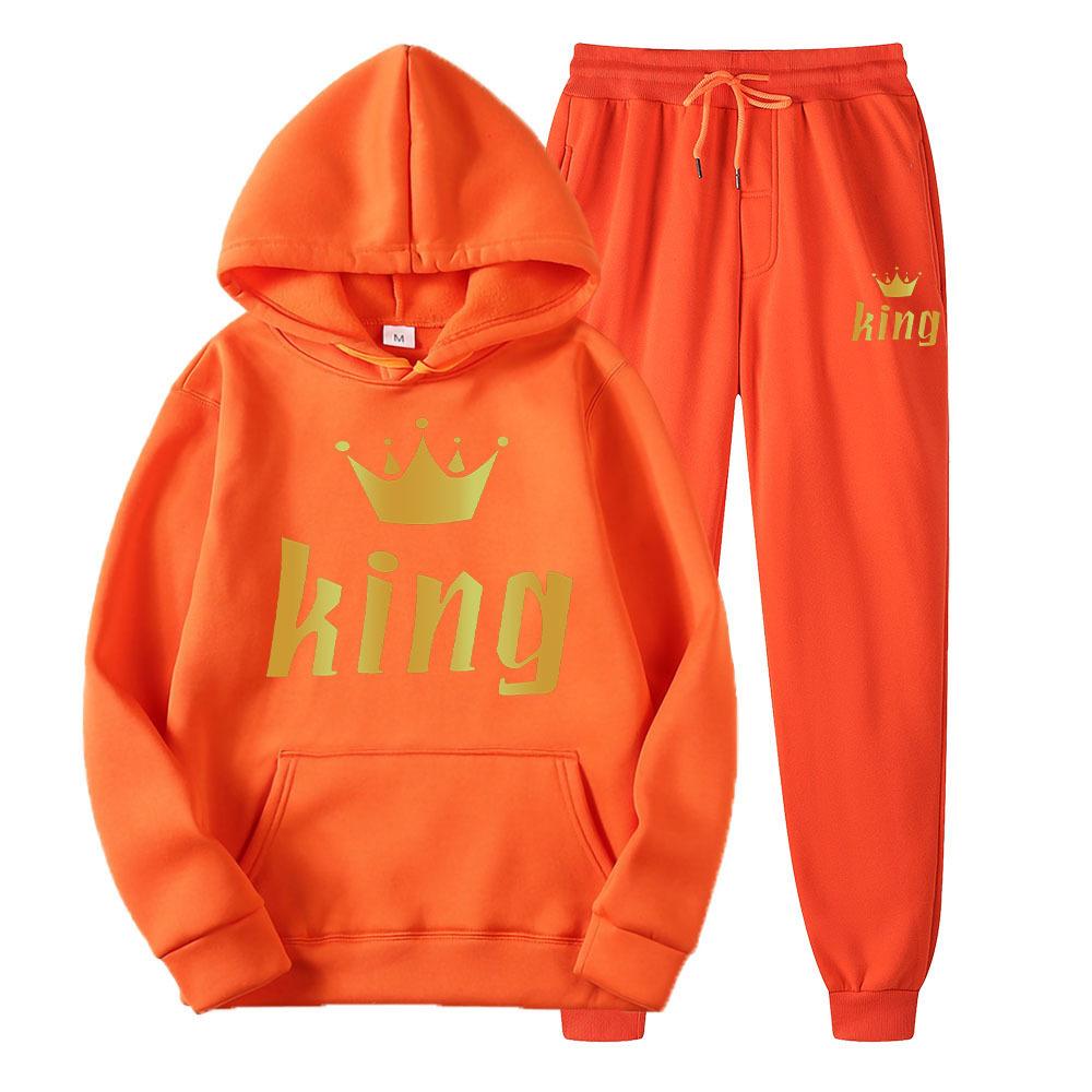 Couple clothing, men's and women's King Queen sportswear, sportswear and pants, women's clothing, oversized sportswear, suits