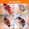 Gadi Vintage Ladies Square Watch With Leather Band Waterproof Quartz For Casual Wear