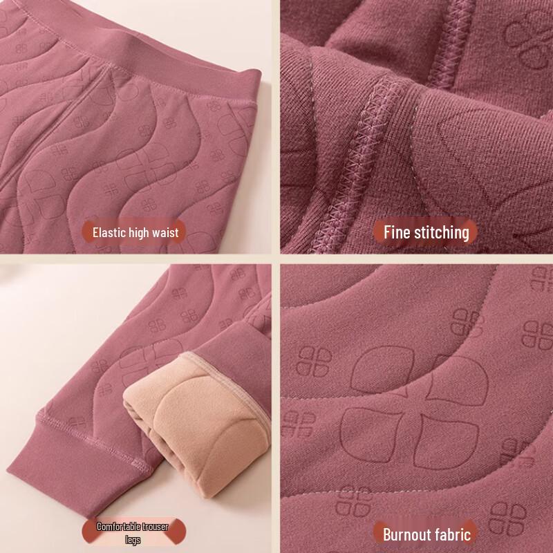 LANGSHA Leggings termici groși cu talie înaltă pentru femei, cu căptușeală 100% lână