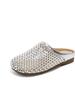 Baotou rhinestone slippers women's 2025 new fashion summer super fire hollow outer wear versatile casual non-slip Baotou slippers