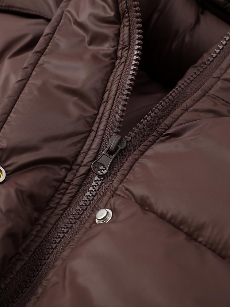Hooded Zipper Drawstring Padded Jacket Women's Mid-length Padded Jacket New Hot-selling Padded Jacket Winter Warm Padded Jacket