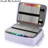 BTSKY Colored Pencil Case- 200 Slots Pencil Holder Pen Bag Large Capacity Pencil Organizer with Handle Strap Handy Colored Pencil Box with Printing