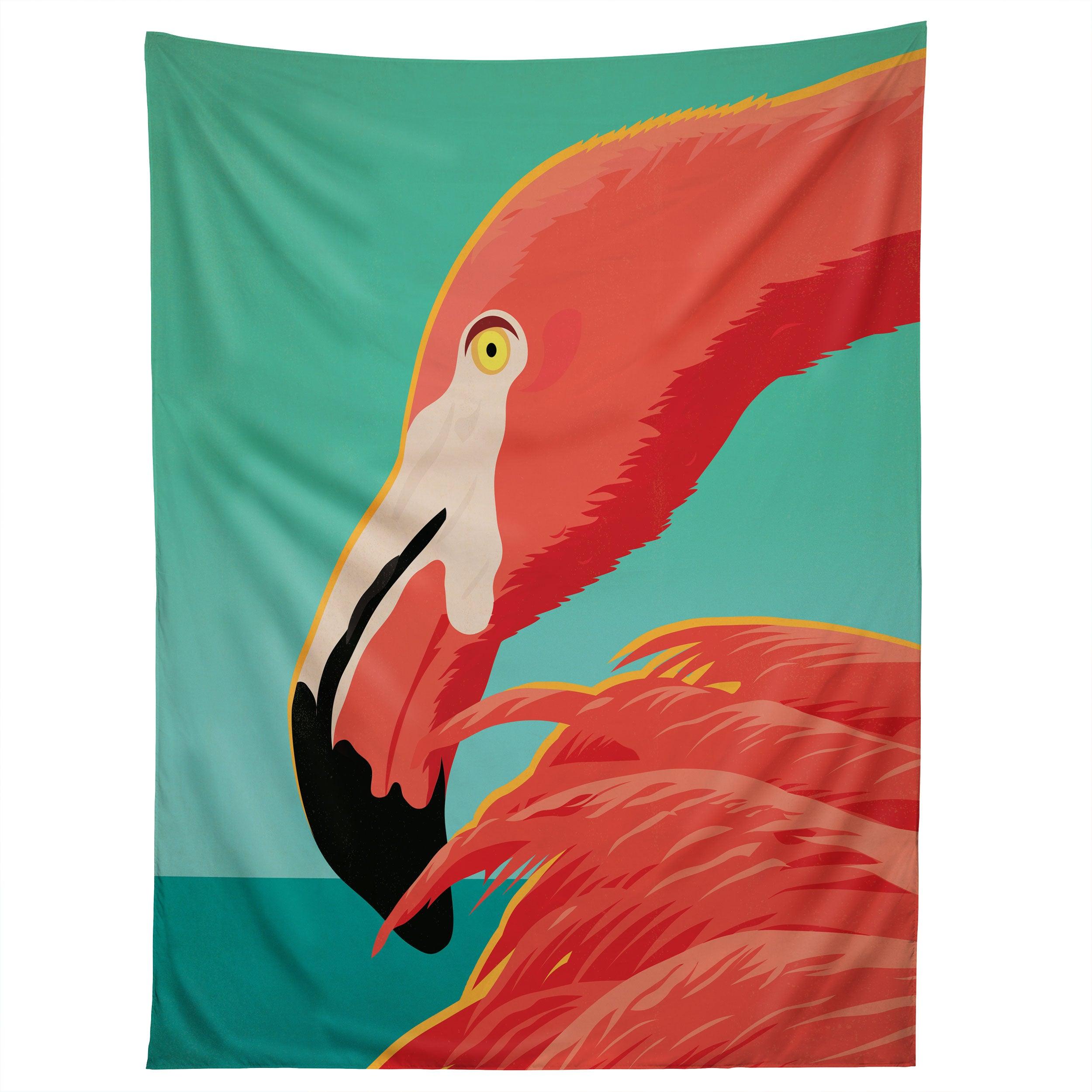 TROPICAL FLAMINGO tapestry 75x100