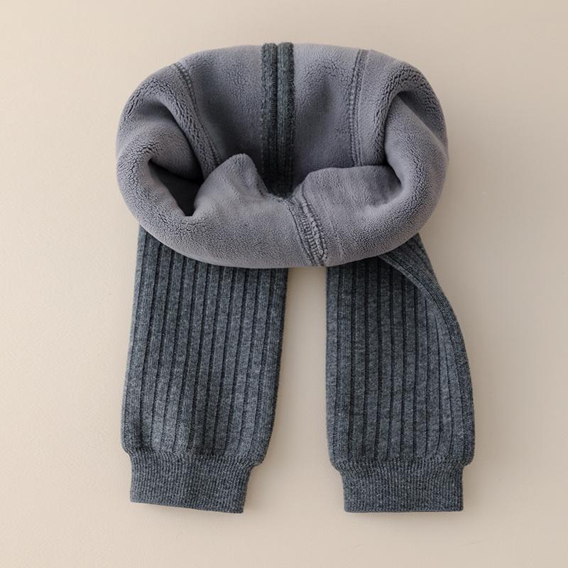 Children's Winter Velvet Base Layer Pants - Thick, Warm Cotton Wool One-Piece for Boys and Girls