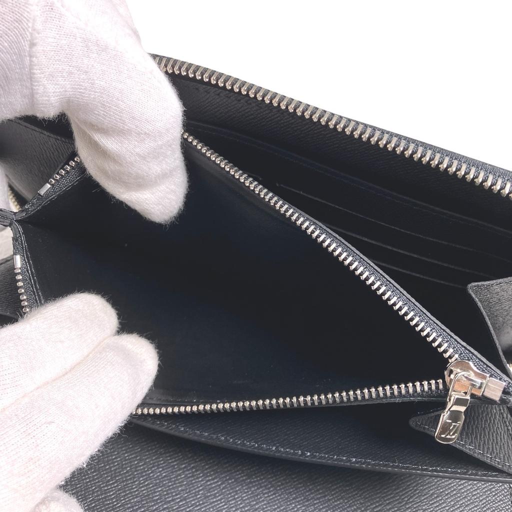 Louis Vuitton Zippy Organizer M60632 Long Wallet Purse Epi Leather Noir Black Used