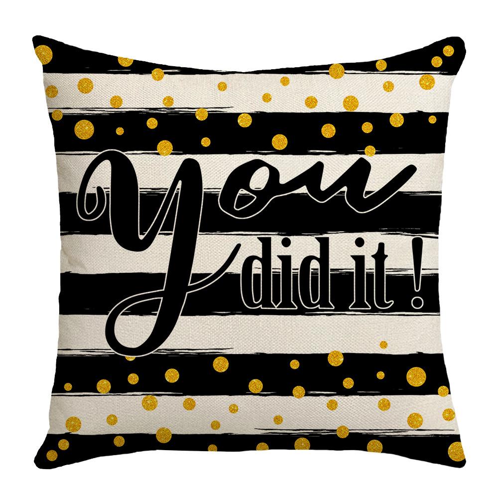 New Graduation Season Simple Printed Pillow Living Room Bedroom Home Sofa Bedside Pillow Cover Cushion Cover