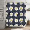 Floral Print Shower Curtains Decorative Bathroom Waterproof Fabric White Daisy Pattern for Home Decoration Custom Size Available