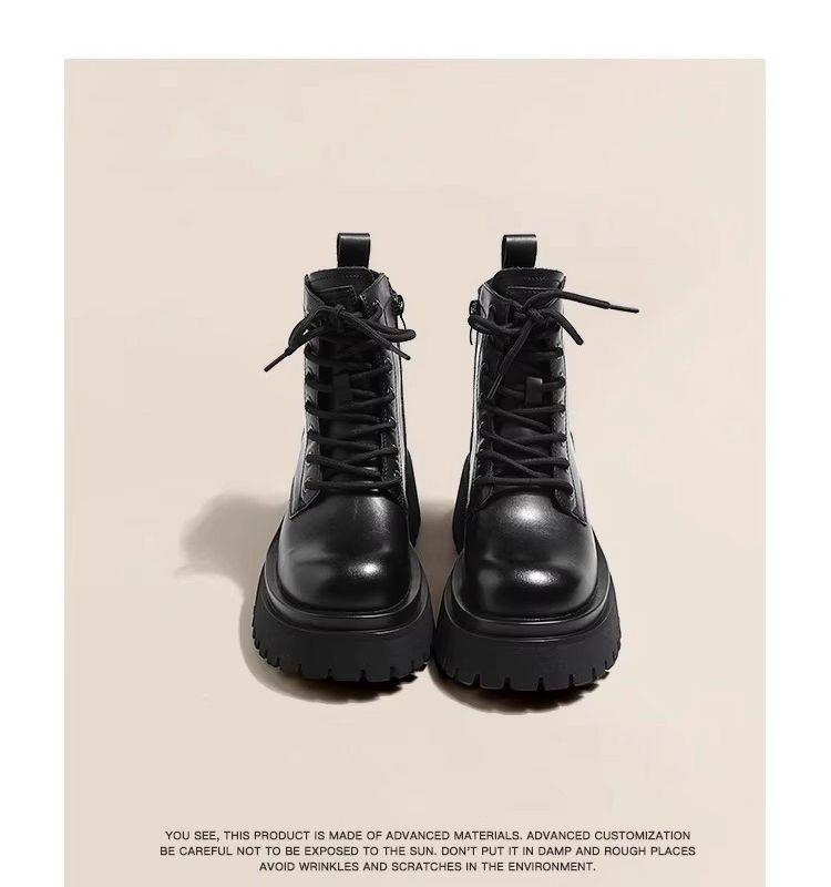 

2024 new velvet warm retro Martin boots small versatile short boots single boots women 35 чёрный