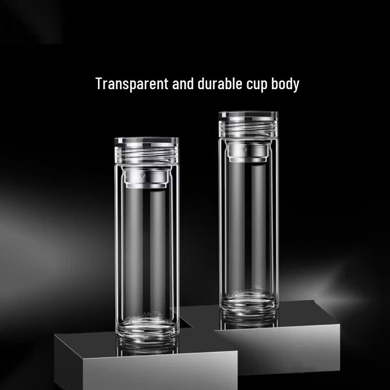 QUANGE Double-Wall Glass Tea Infuser Bottle
