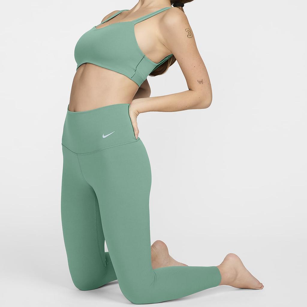 Nike Logo Training Tight Solid Color Sports Long Pants Women Bottoms Green DQ6016-362