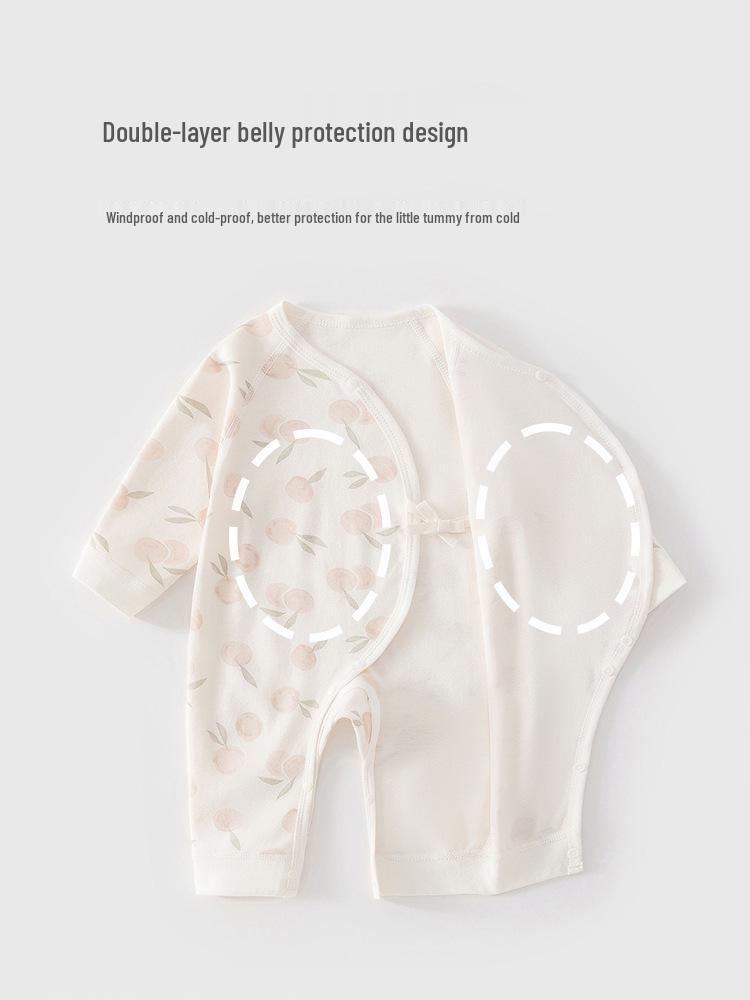 Butterfly Baby Bodysuit: Pure Cotton Newborn Jumpsuit for Spring & Autumn - Cute Crawling Outfit