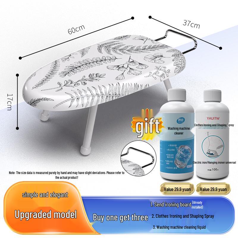 Folding Mini Ironing Board with Ironing Pad and Clothes Rack
