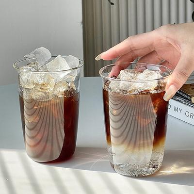 420ml Przezroczysty Szklany Kubek do Kawy Kubek Śniadaniowy Kubek do Latte Kubek ze Szkła Borokrzemowego Kubki do Picia Piwa Mleka Wody Koktajli