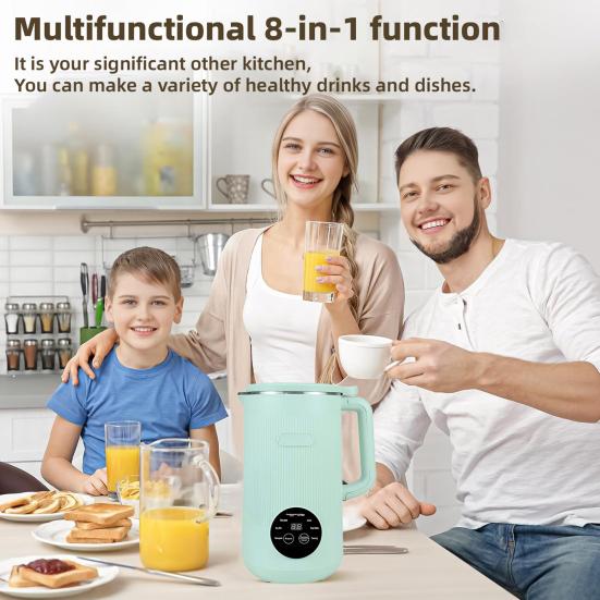 Soy Milk Machine 8-in-1 Function Humanized Touch Screen Food Grade Nut Milk Extractor Multifunctional Juice Maker