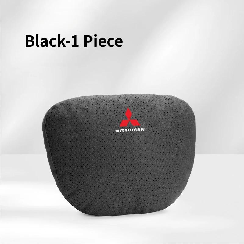 Semišová Dekorace Auta Vnitřní Opěrka Hlavy Polštářek na Krk pro Mitsubishi Ralliart Lancer EX ASX Pajero Outlander Eclipse EVO Grandis