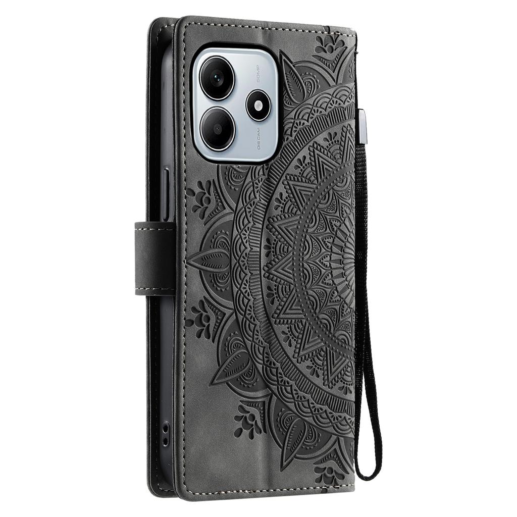 Styl 018 Etui dla Xiaomi Redmi Note 14 5G z nadrukowanym totemem, skórzane etui portfelowe w dotyku skóry