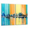 Glas-Schneidebrett 2x 30x52 Stadt