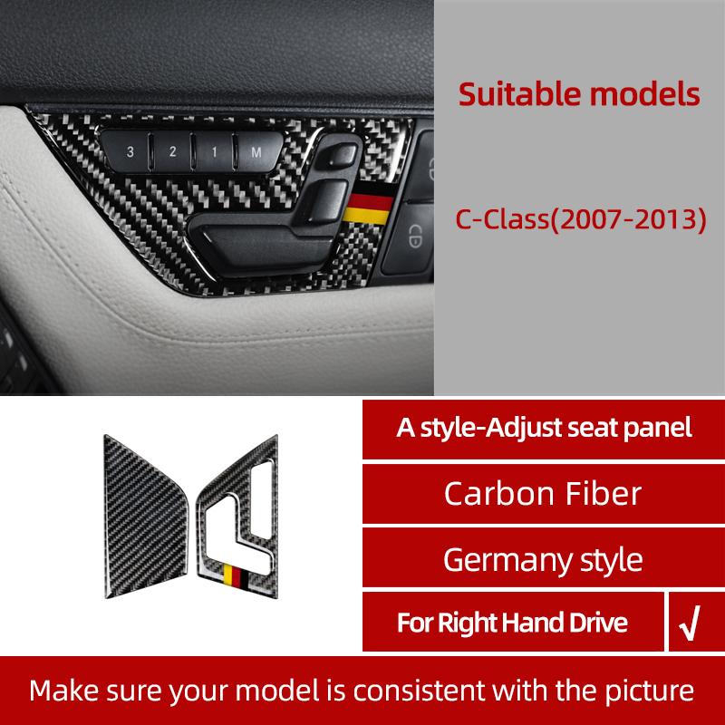 BETTERHUMZ For Mercedes Benz W204 C Class Accessories Carbon Fiber Central Control Gear Shifter Panel Trim Sticker Car Interior