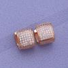 MINTHA Clip Earrings Trendy Fashion Jewelry Square Cubic Zirconia Stud Earrings For Women Rose Gold Color Earrings