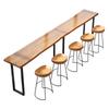 American Solid Wood High-Leg Bar Table and Chair Set for Milk Tea Shop and Coffee Bar