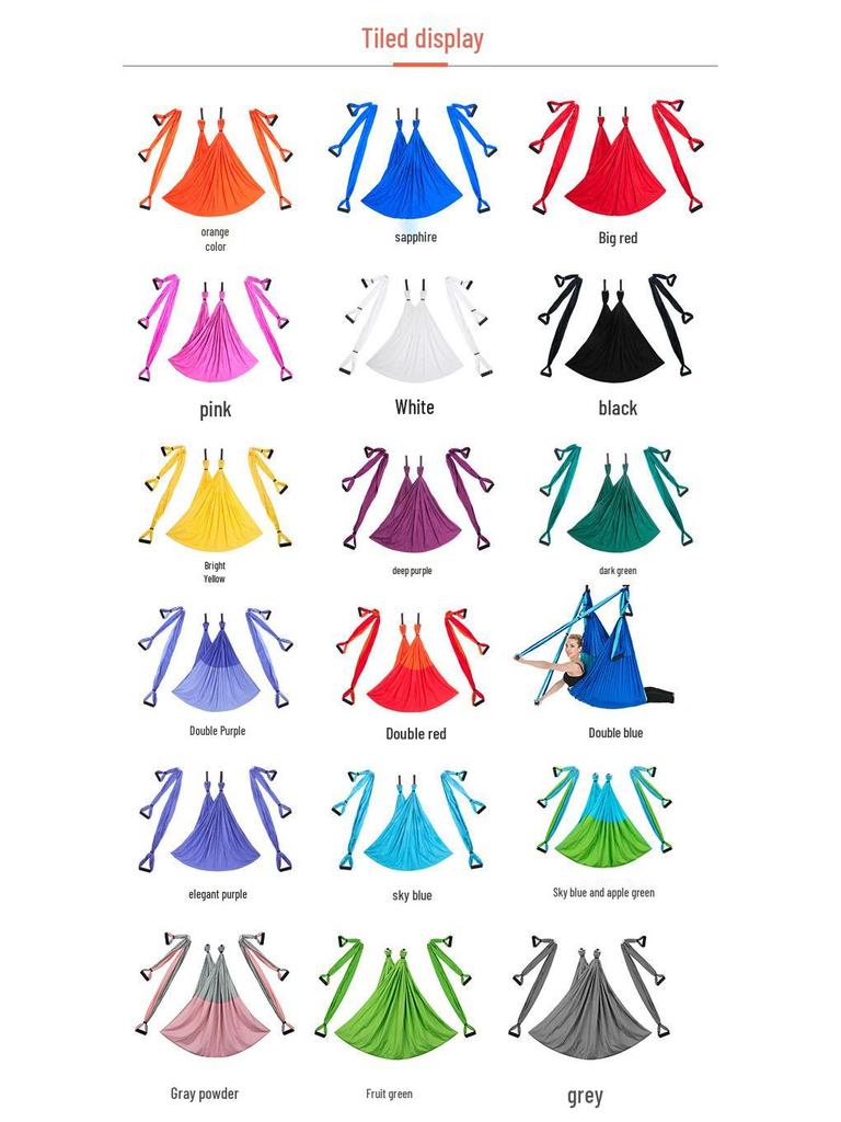 Aerial Yoga Hammock with 6 Handles - Non-Elastic Nylon for Studio Inversion Fitness