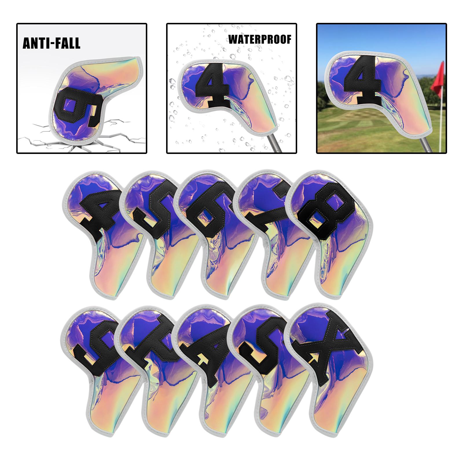 

10Pcs/Pack Premium Golf Club Irons Headcover Set Protection Guard Case Head Cover for Golfer Unisex Adults Gift Golf Accessories