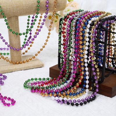 30Pcs Plastic Beaded Necklaces with Safety Buckle Colorful Bead Necklaces Set Lightweight Child-Safe Party Favors for Mardi Gras St. Patrick's Day