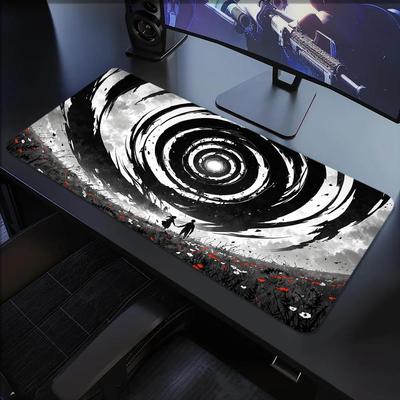 Black Sky Vortex Mouse Pad Large Computer Office Game Table Mat Rubber Antislip Stitched Edge Keyboard Mats 60x30 Desk Pads