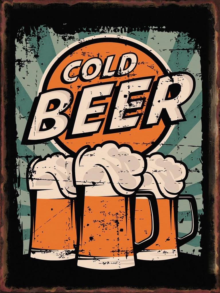 Vintage Beer Metal Tin Sign Poster for Bar Club Kitchen Wall Decoration Beverage Shop Pla x