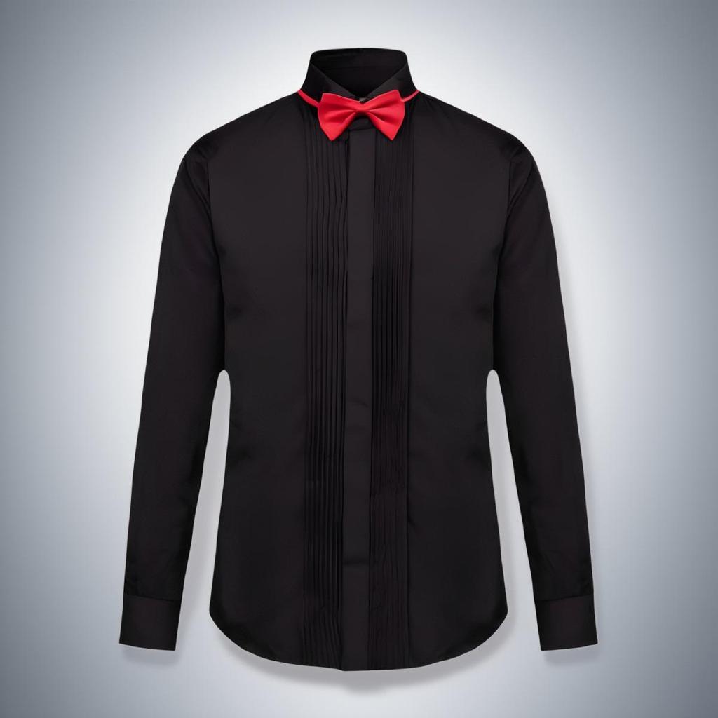 Herren Langarm Schwarz & Weiß Bühnenperformance Hemd