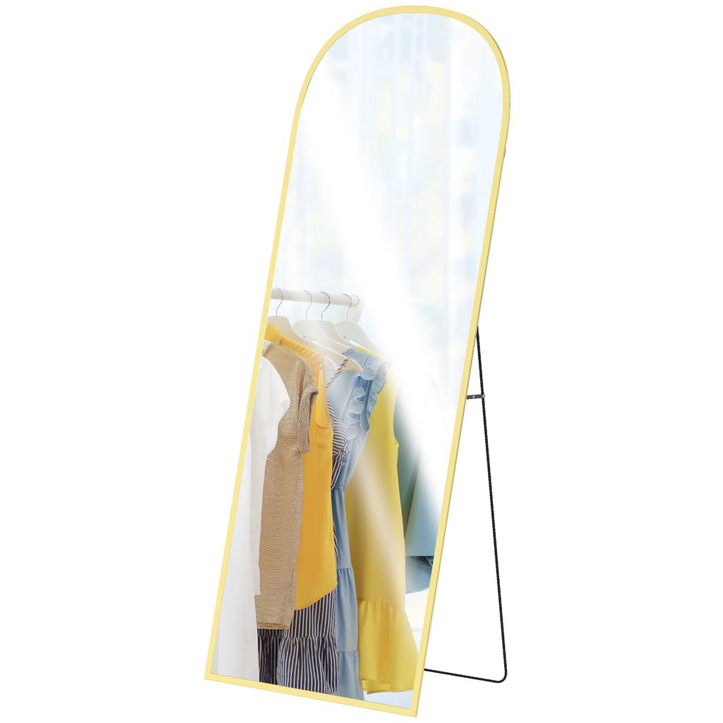 165Cm Aluminium Frame Standing Mirror Gold
