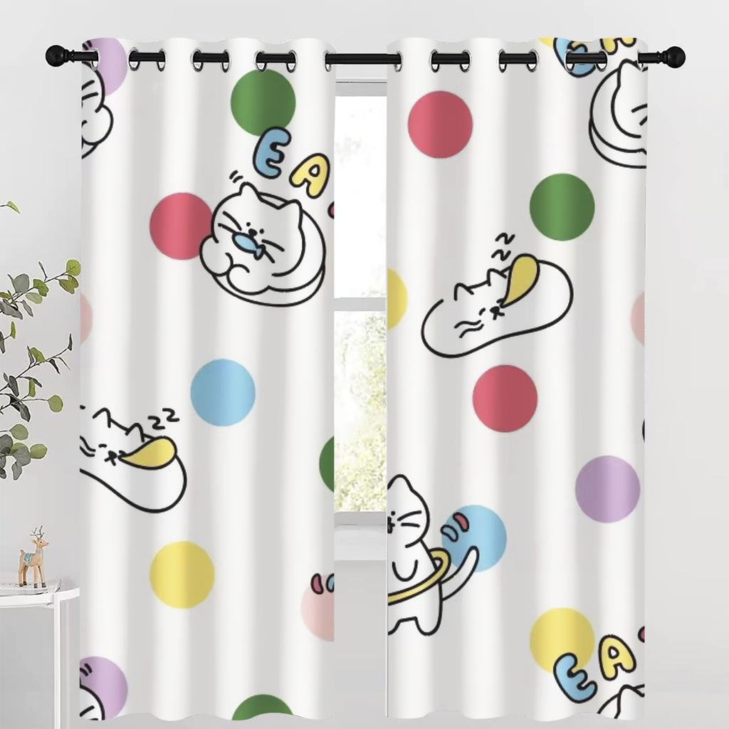 Cute Cartoon Pattern Blackout Curtains Suitable For Children'S Bedrooms, Perfect For Boys And Girls With A Childlike Innocence.