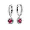 Circle Earrings Zircon Heart Earrings 100% S925 Pure Silver Women's Earrings Jewelry Suitable For Valentine's Day Gifts
