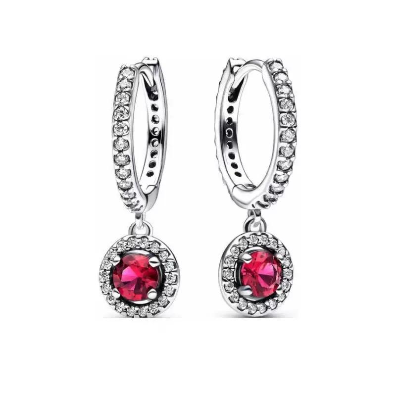 Circle Earrings Zircon Heart Earrings 100% S925 Pure Silver Women's Earrings Jewelry Suitable For Valentine's Day Gifts