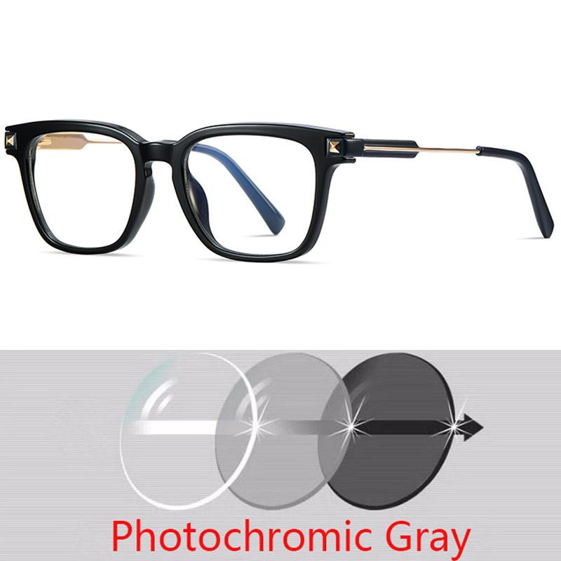 Men Square Frame Metal Bow Glasses New Style Flat Top Optical Prescription Eyeglasses with Insertion