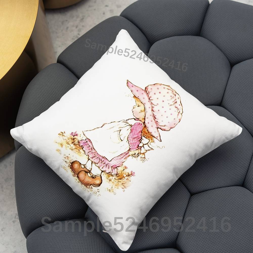 SSarah Kay Cute Square Cushion Pillow Case Sofa BedroomLiving Room Backrest Multiple Sizes Washable Covers
