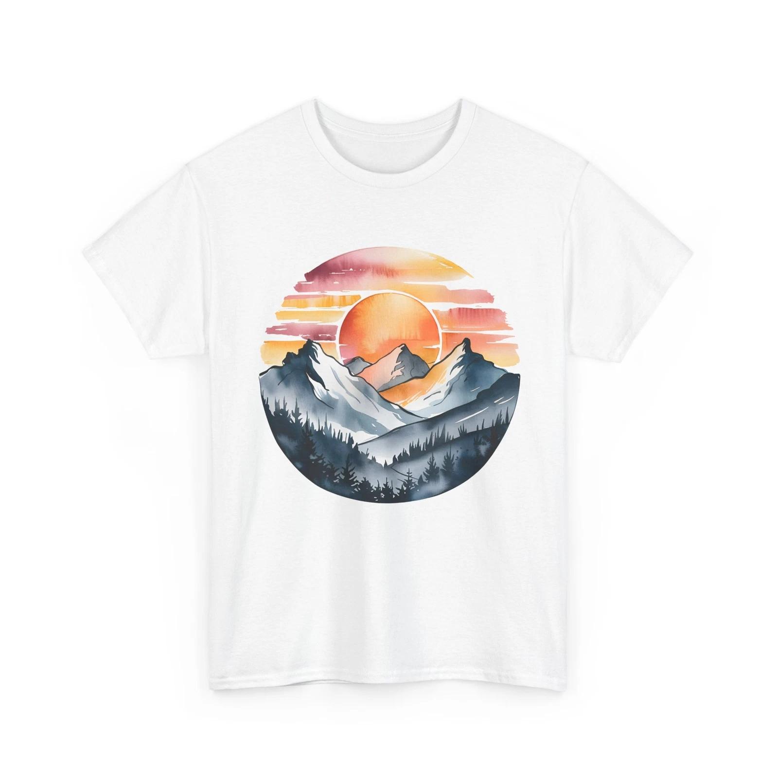 Sunrise Hike T-Shirt | Mountain Trekking Tee | Nature Explorer Shirt L
