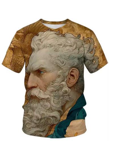 Summer new series Greek mythology series 3D printing short-sleeved fashion trend men's and women's sports and leisure t-shirts