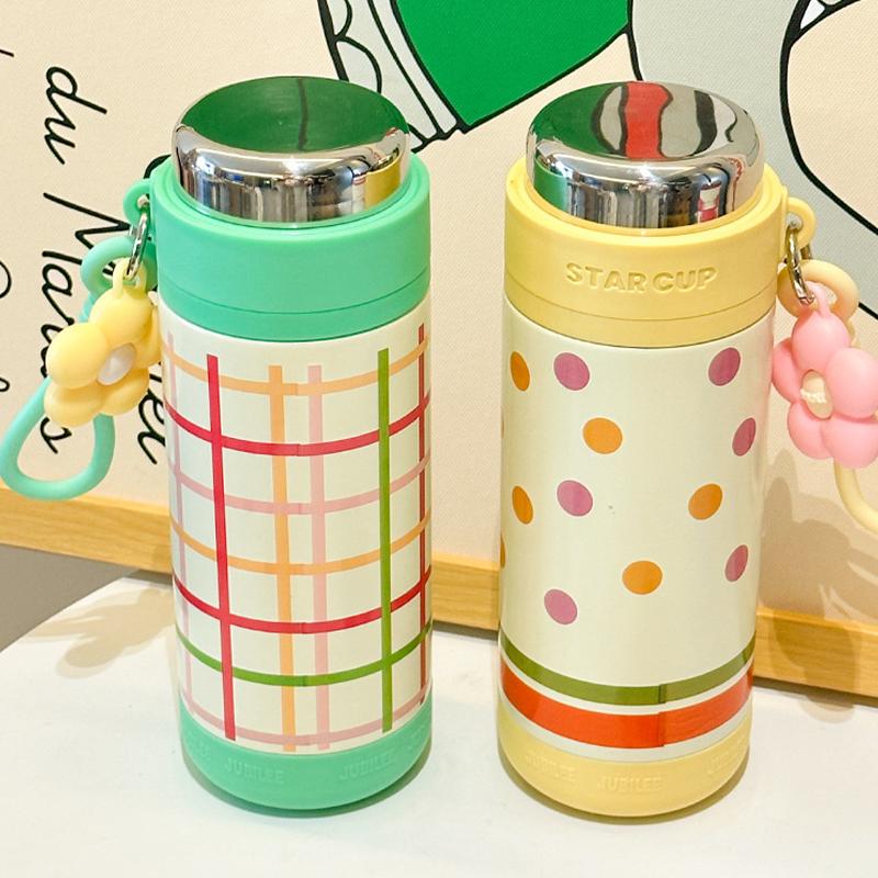 316 Stainless Steel Thermos Mug For Children And Girls With High Value Rope Lift, Portable Delicate And Cute Vacuum Tea Cup