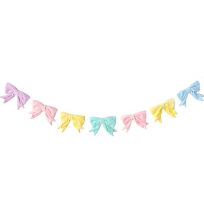 Soft Velvets Flower Bows Wreath Coquettes Birthday Decorations for Easters and Spring Party Decorations