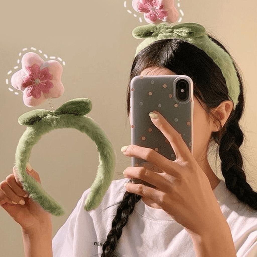 Kids Flower Headbands for Party Halloween Plush Headwear for Music Festivals Photo Booth Props for Girls