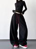 High-Waisted Korean Style Wide-Leg Sweatpants for Women - 2025 Winter Collection, Loose Fit, Slimming, Perfect for Commuting