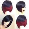 Elegant Short Mix Color Hair Wig With Natural Straight Synthetic Hair For Cosplay
