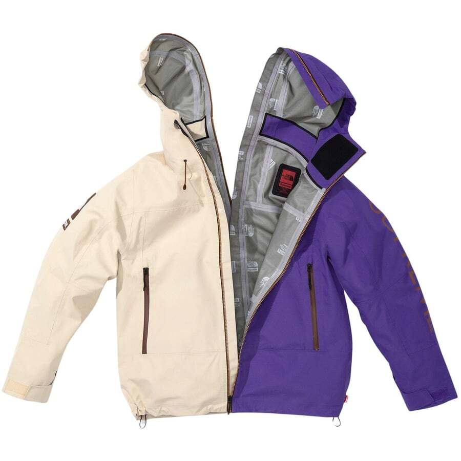 NP024011-GP Supreme The North Face Split Taped Seam Shell Jacket Tan