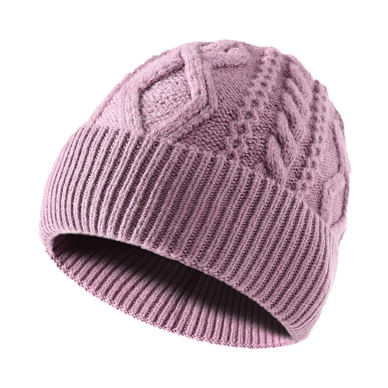 Knitted hat men's wool winter warm ear protection wool hat scarf set women's outdoor anti-cold