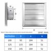 Square Air Vent Duct Grill 100/125/150mm Fan Outlet Vent Systems Extractor Vent