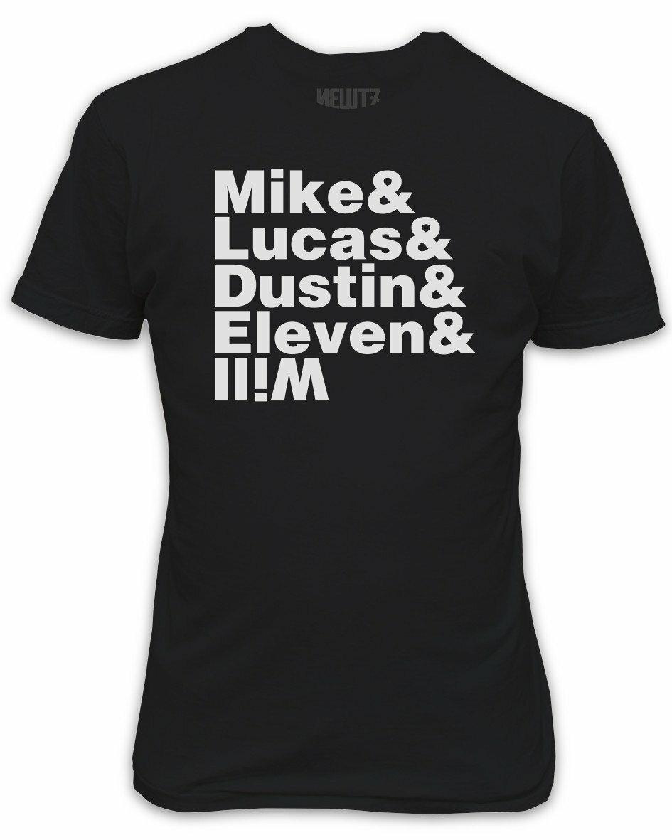 Mike Lucas Dustin Eleven Will Black T-Shirt Stranger Things Inspired XXXL