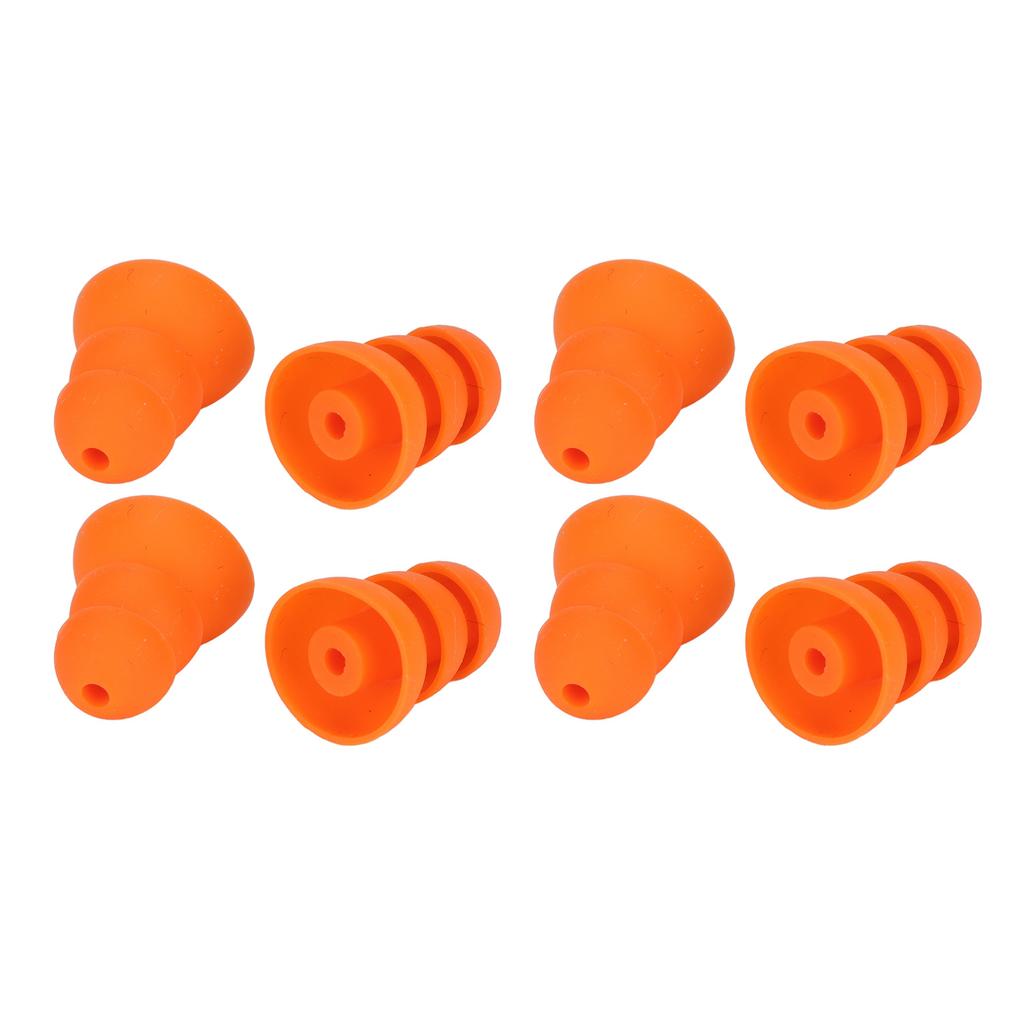 8pcs Silicone Eartips Noise Reduction Replacement Earplugs for Se846 Se535 Se215 and Inner Hole 2.0‑3.5mm Earbud Orange