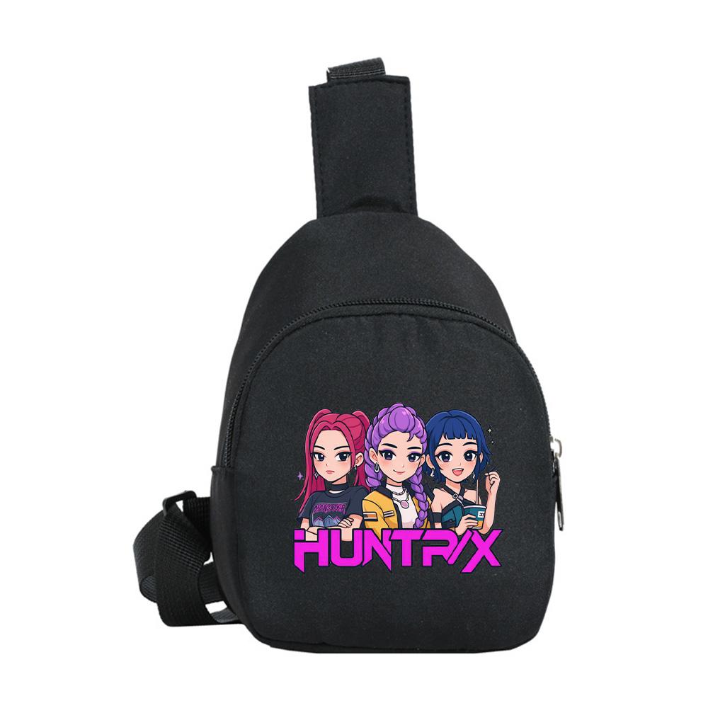 Cartoon Anime K-Pop Demon Hunters Printed Kawaii Chest Pack for Boy Girl Shoulder Bag Student Portable Crossbody Pouch Christmas Gift