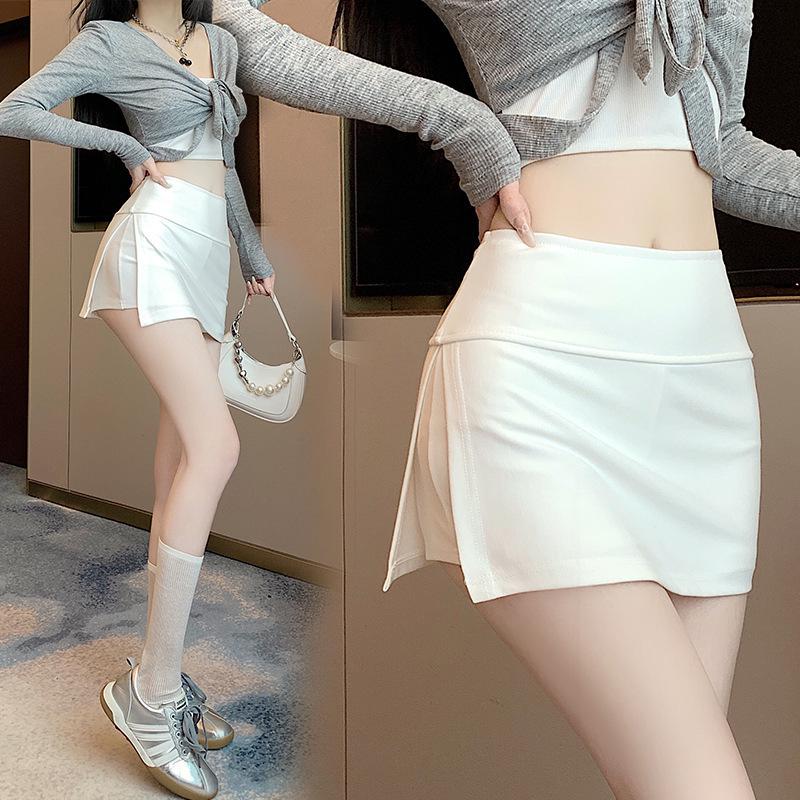 Spicy Girl High Waist Grey Irregular A-line Mini Skirt - Summer Versatile Slimming Bodycon